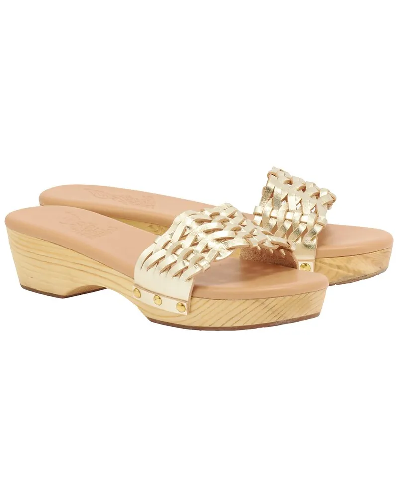 Ancient Greek Sandals Open Woven Leather Clog Nocolor