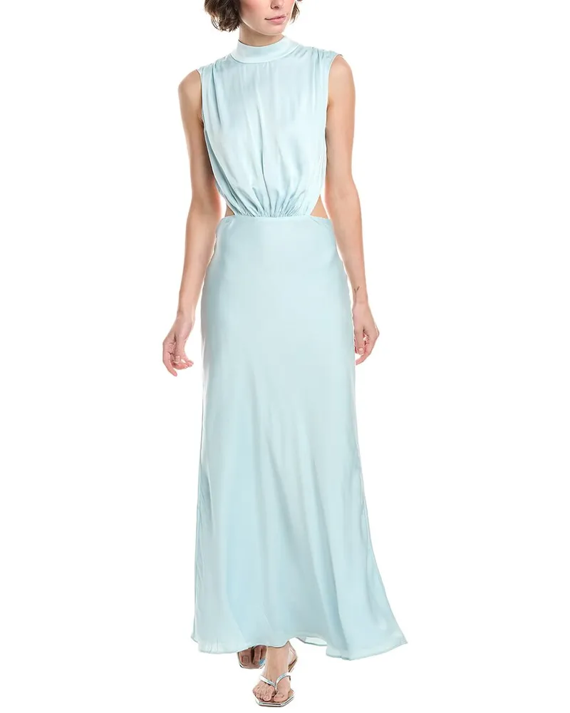 Bardot Delphine High-Neck Maxi Dress Blue