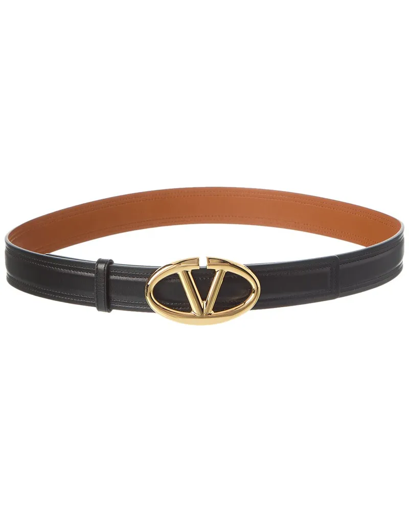 Valentino Garavani VLogo Moon 30mm Leather Belt Nocolor