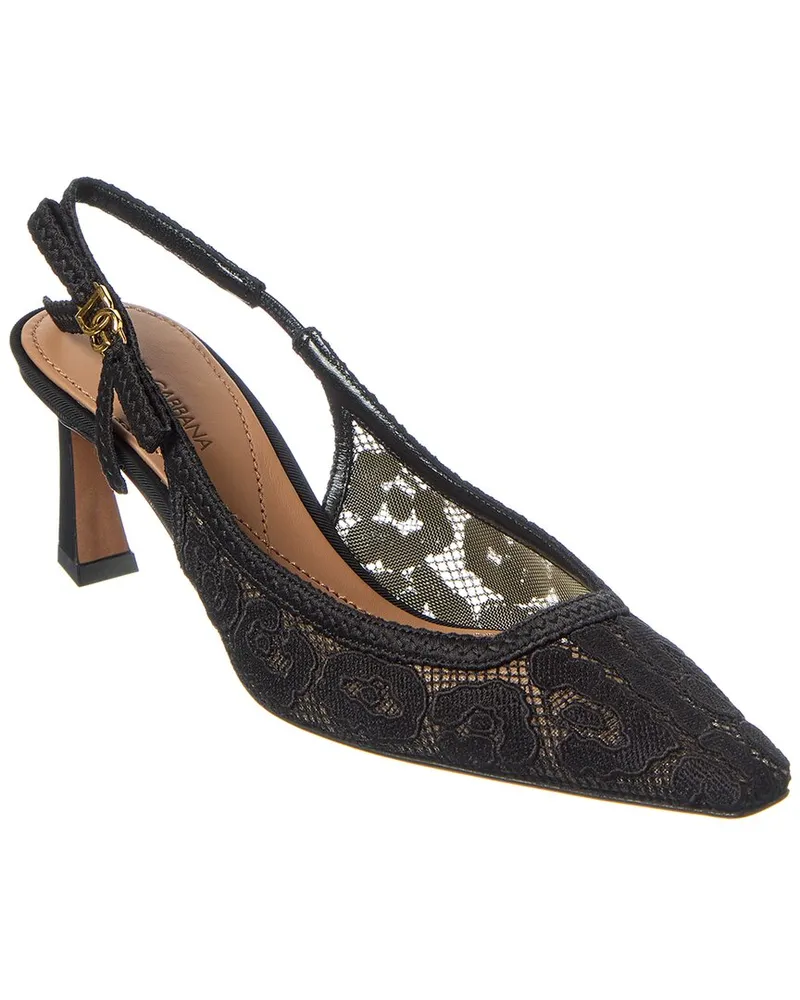 Dolce & Gabbana Lace Slingback Pump Black