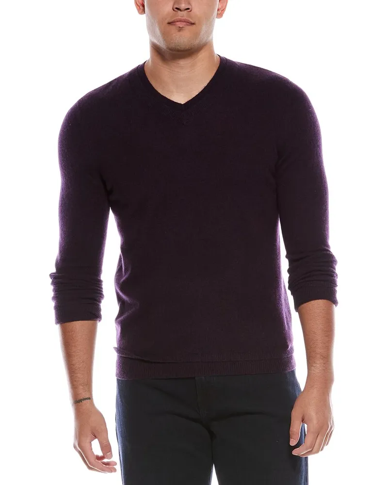 Autumn Cashmere Double V-neck Cashmere Sweater Purple