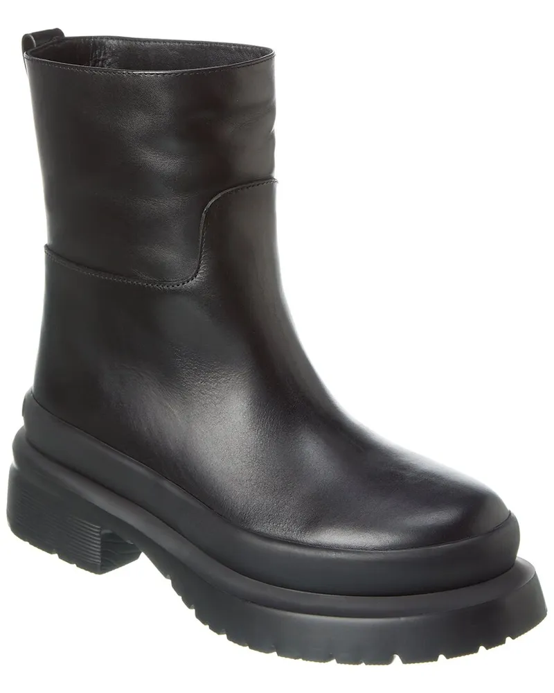 Valentino Garavani Leather Biker Boot Black