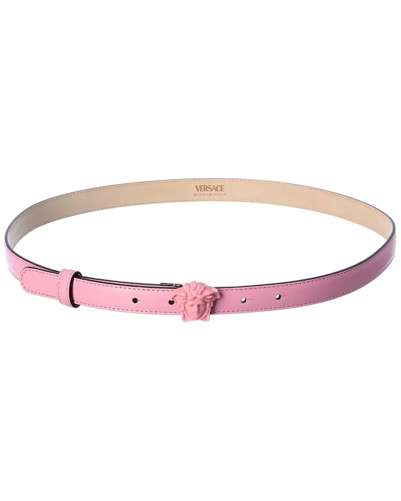 Versace La Medusa Leather Belt Pink
