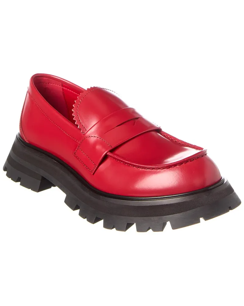 Alexander McQueen Wander Leather Loafer Red
