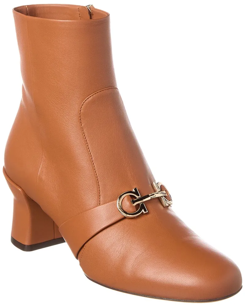 Ferragamo Orietta Leather Boot Brown