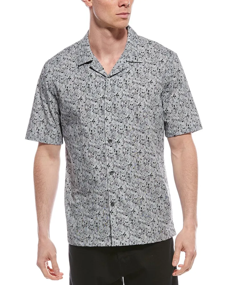 Theory Daze Leaf Print Shirt Gray
