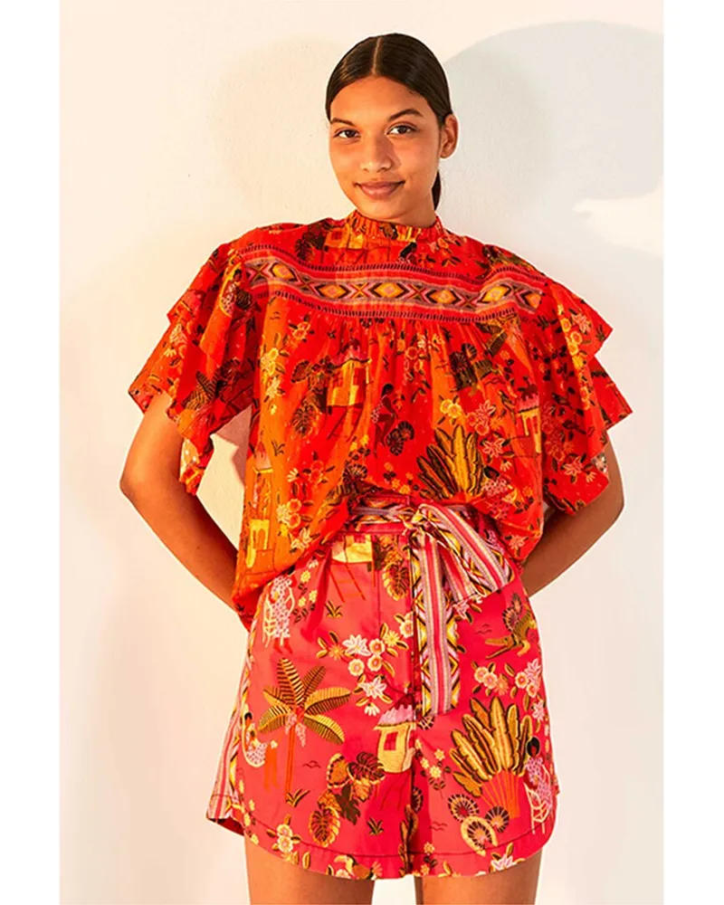FARM Rio Secret Garden Blouse Black