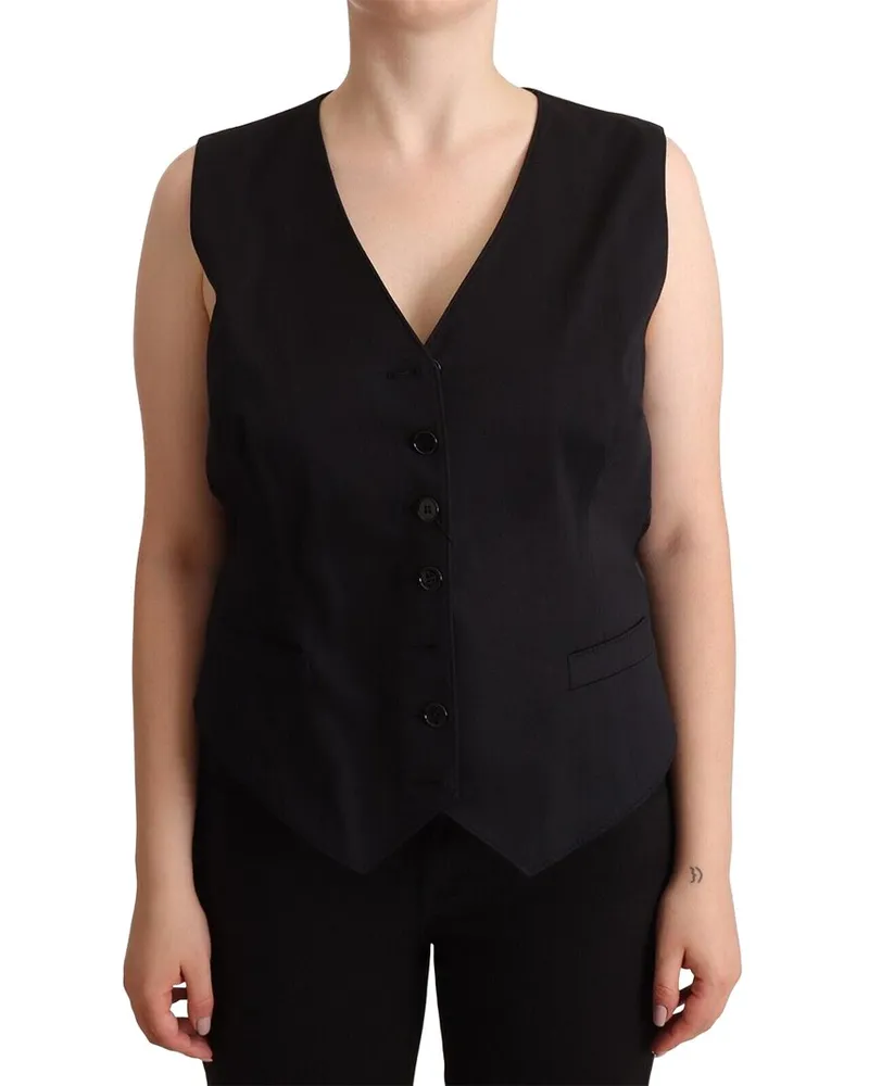 Dolce & Gabbana Silk-Blend Vest Black