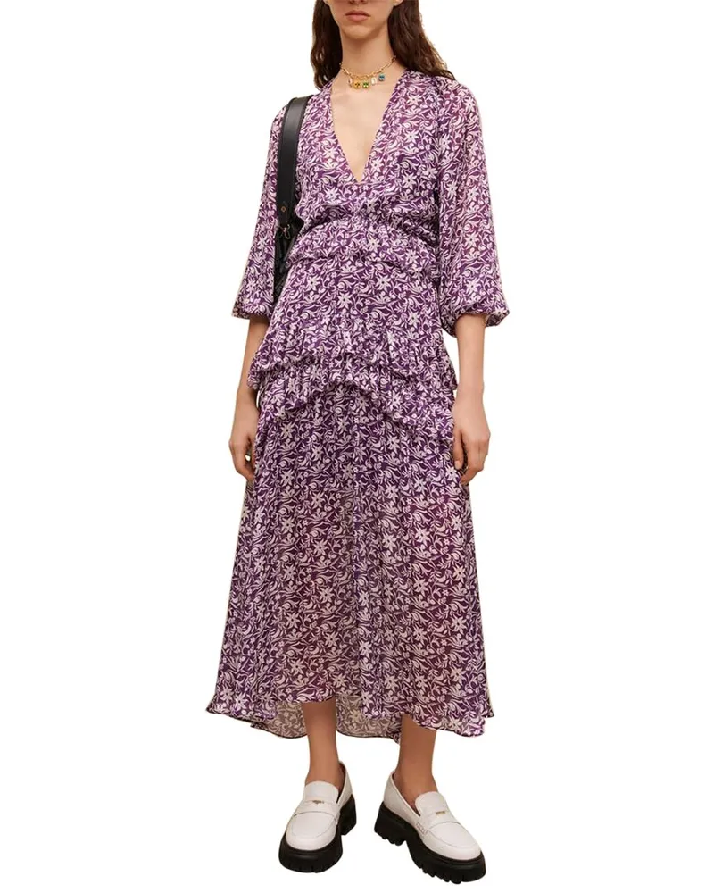 Maje Ronirique Maxi Dress Purple