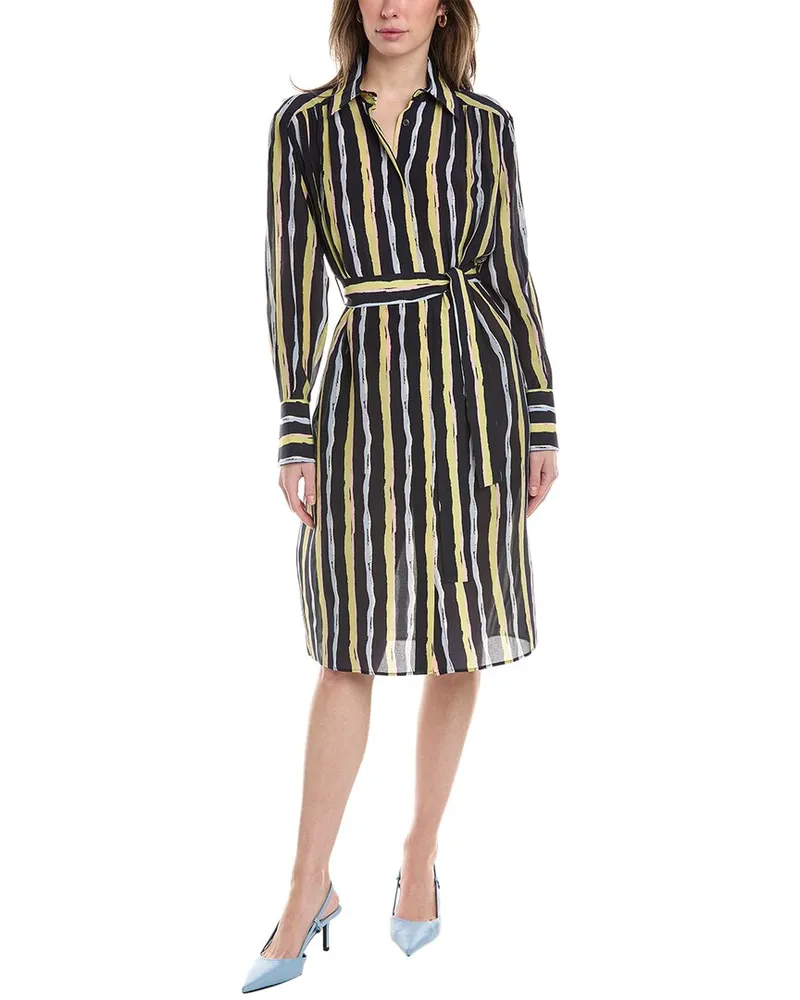 Piazza Sempione Silk Midi Dress Blue