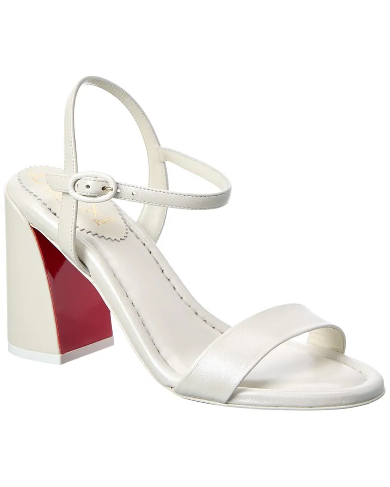 Christian Louboutin Miss Jane 85 Leather Sandal White