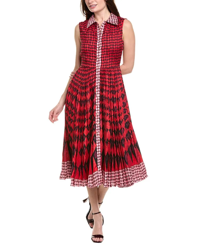 Saloni Midi Dress Red