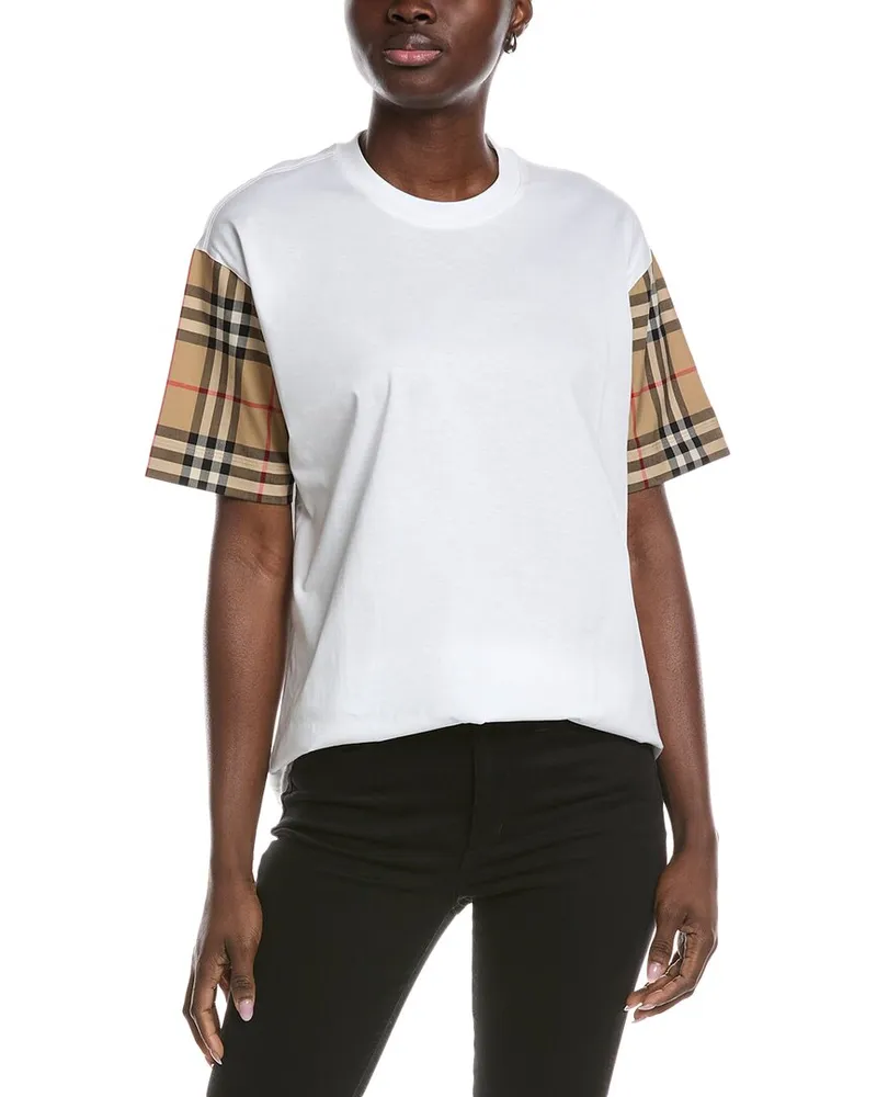 Burberry Vintage Check Detail T-Shirt White