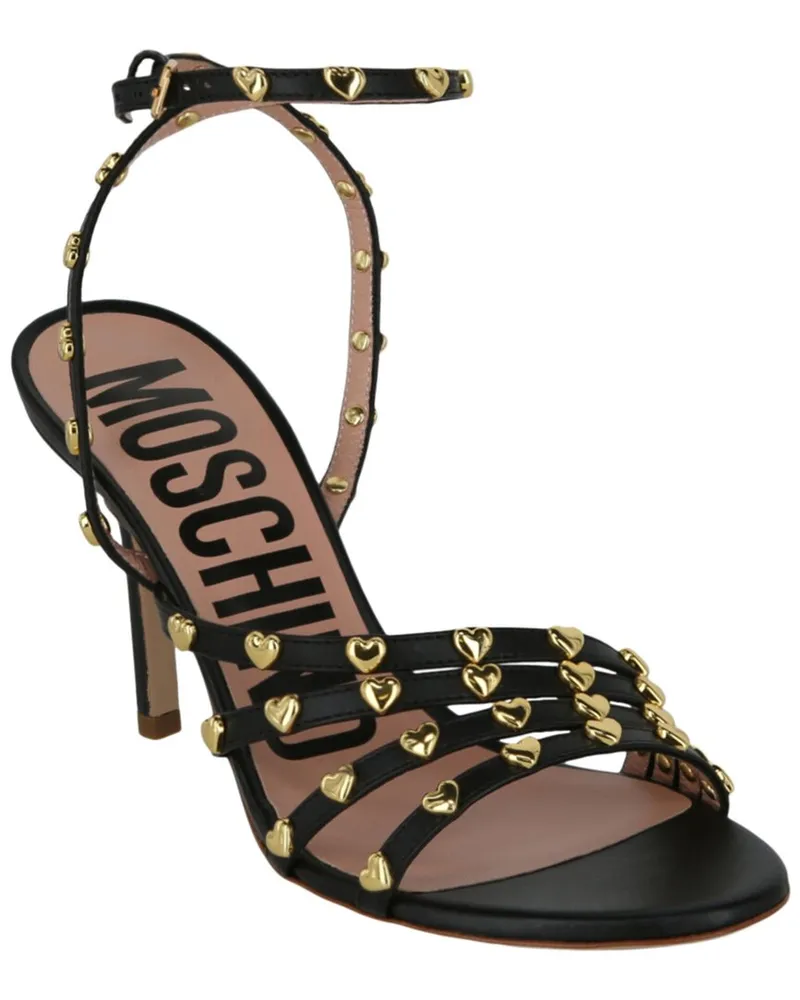 Moschino Stud-Embellishment 9 Leather Sandal Black