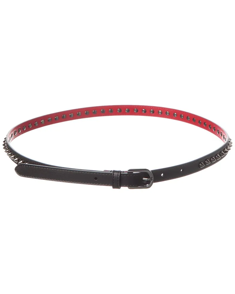 Christian Louboutin Cabata Spike Leather Belt Black
