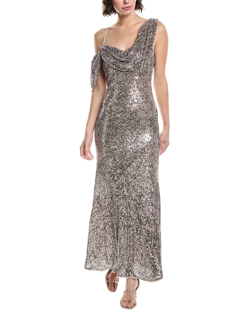 Diane von Furstenberg Joaquin Maxi Dress Silver