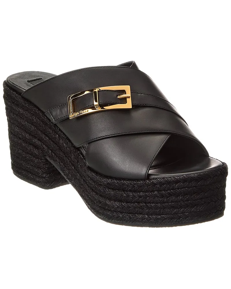 Sergio Rossi Leather Sandal Black