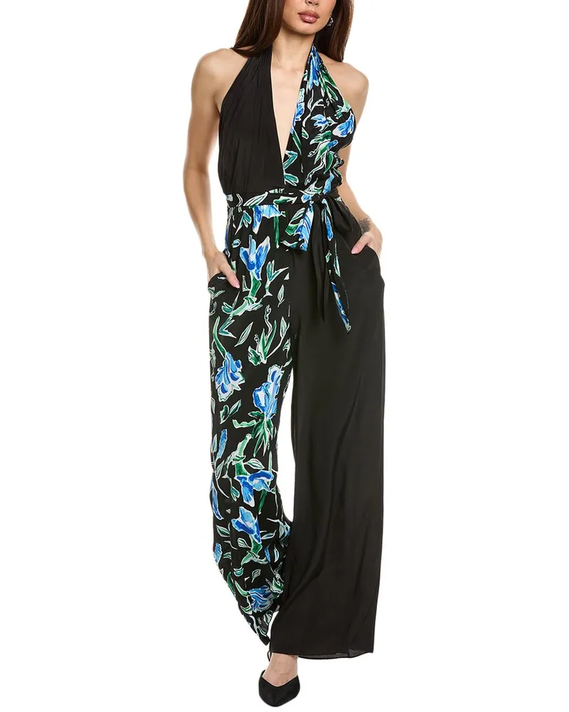 Diane von Furstenberg Cort Silk-Blend Jumpsuit Black