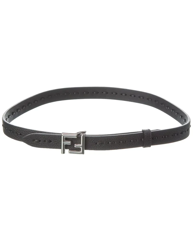 Fendi Selleria Leather Belt Black