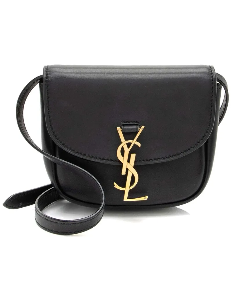 Saint Laurent Black Calfskin Monogram Kaia Mini Shoulder Bag (Authentic Pre-  Loved Nocolor