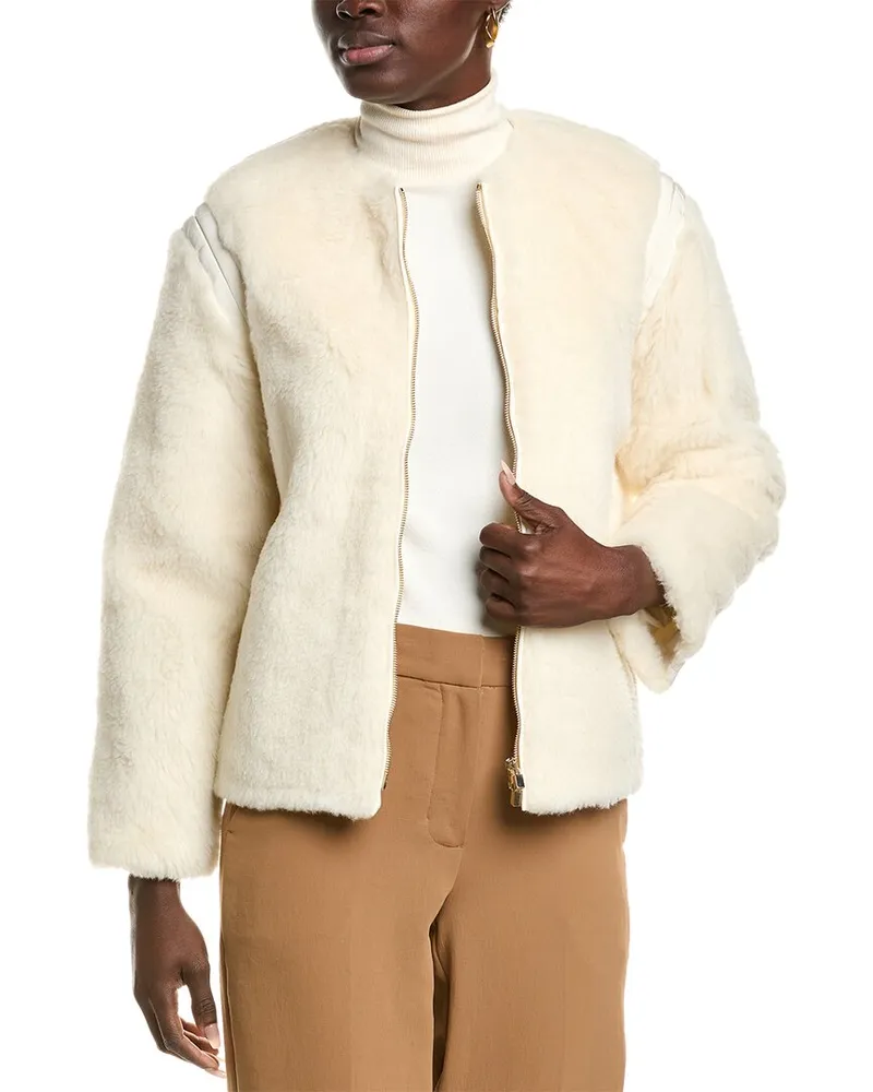 Max Mara Panno Alpaca, Wool & Silk-Blend Coat White