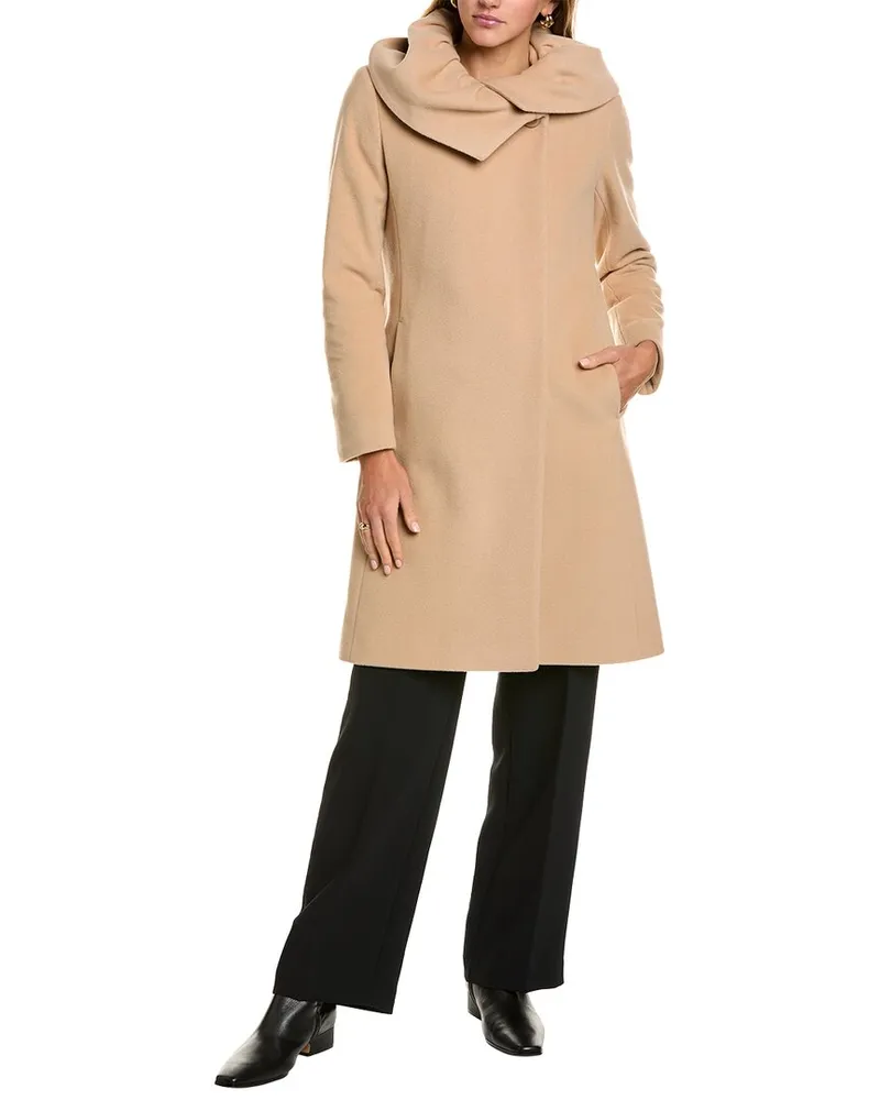 Cinzia Rocca Medium Wool & Cashmere-Blend Coat Brown