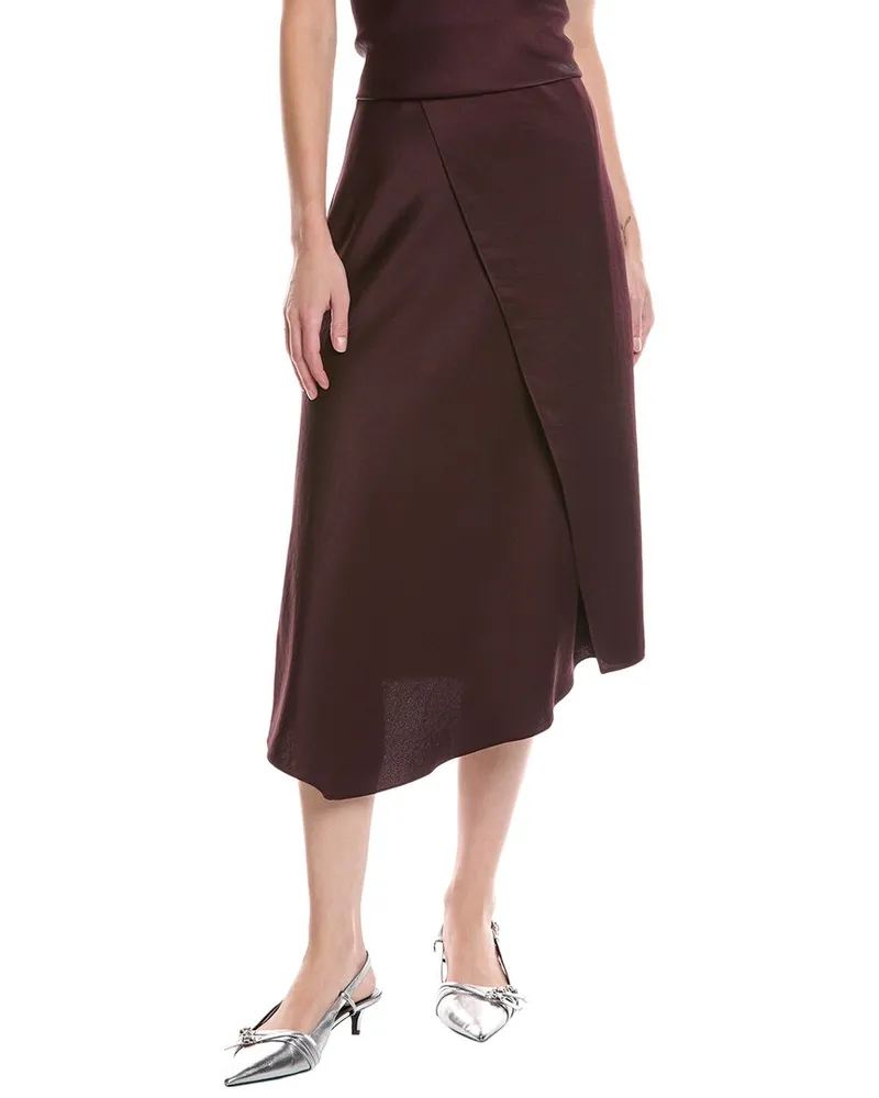 Vince Shine Drape Skirt Red