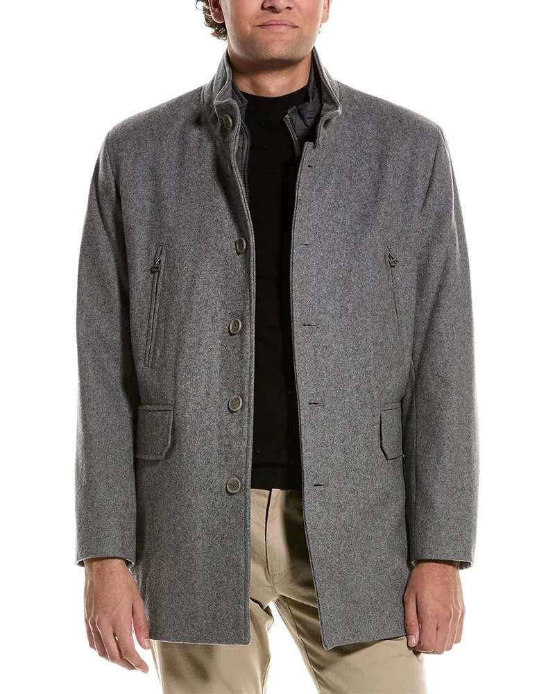 COLE HAAN Melton 3-in-1 Wool-Blend Coat Nocolor