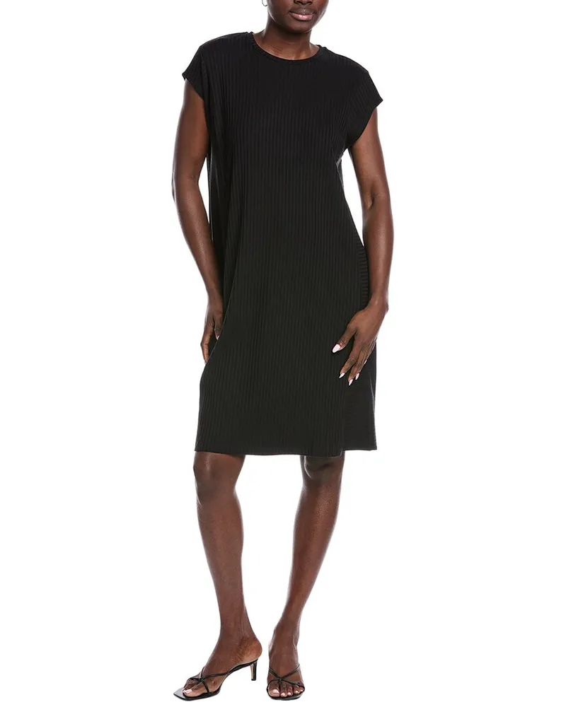 Eileen Fisher Round Neck Shift Dress Black