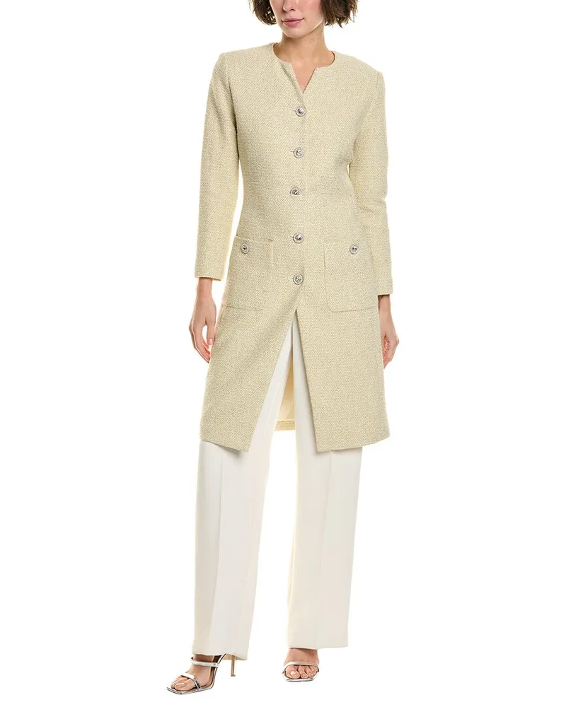 ST. JOHN Tweed Coat Beige