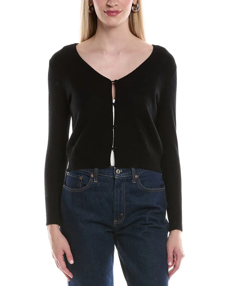 philosophy V-Neck Cropped Cashmere Cardigan Black