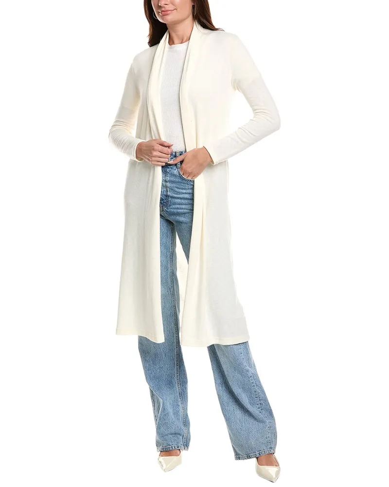 Michael Stars Izzy Longline Open Cardigan White