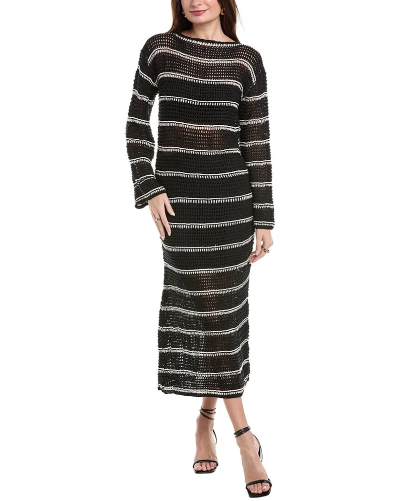 Faithfull The Brand Jesolo Crochet Maxi Dress Black