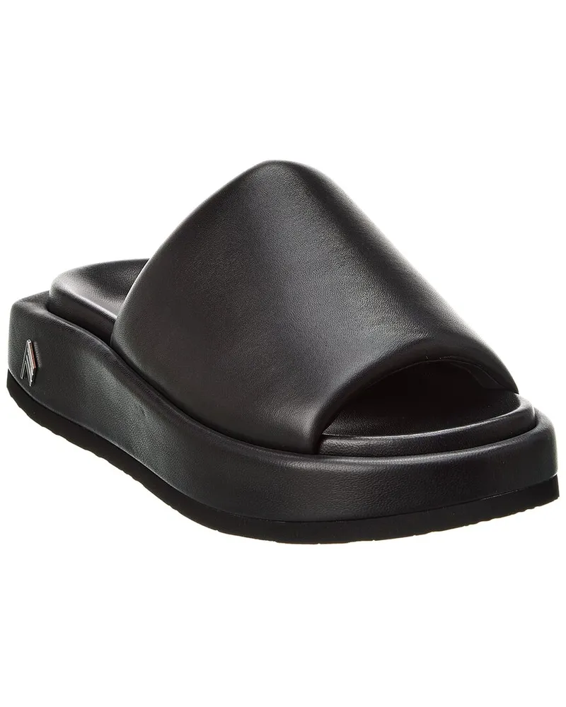 ATTICO Mia Leather Flatform Sandal Black