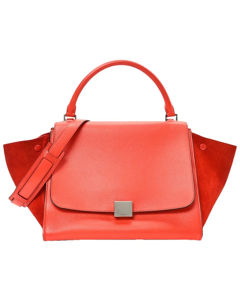 Celine Vermillion Drummed Leather Medium Trapeze (Authentic Pre-Loved Nocolor