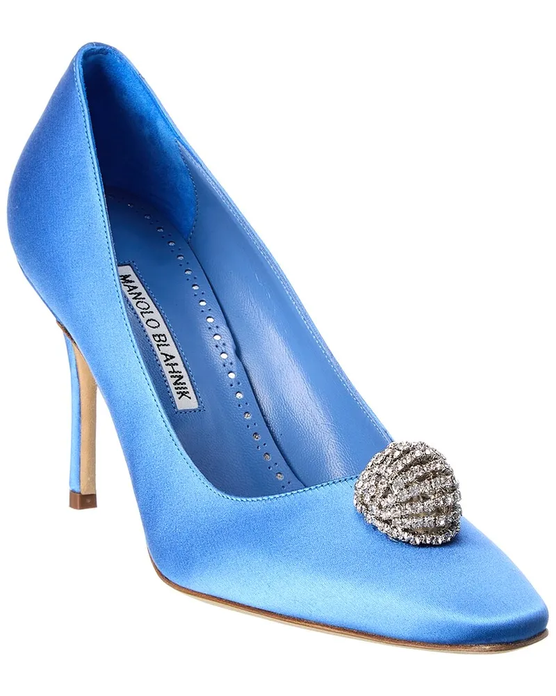 Manolo Blahnik Elbolita 90 Satin Pump Blue