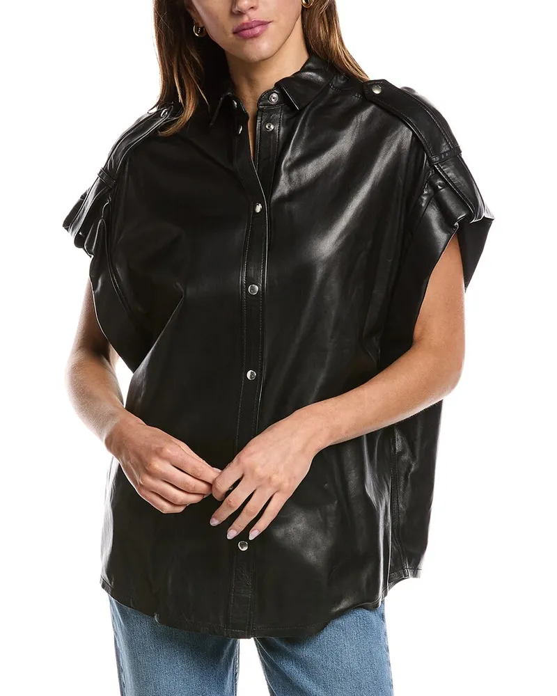 IRO Kendo Leather Shirt Black