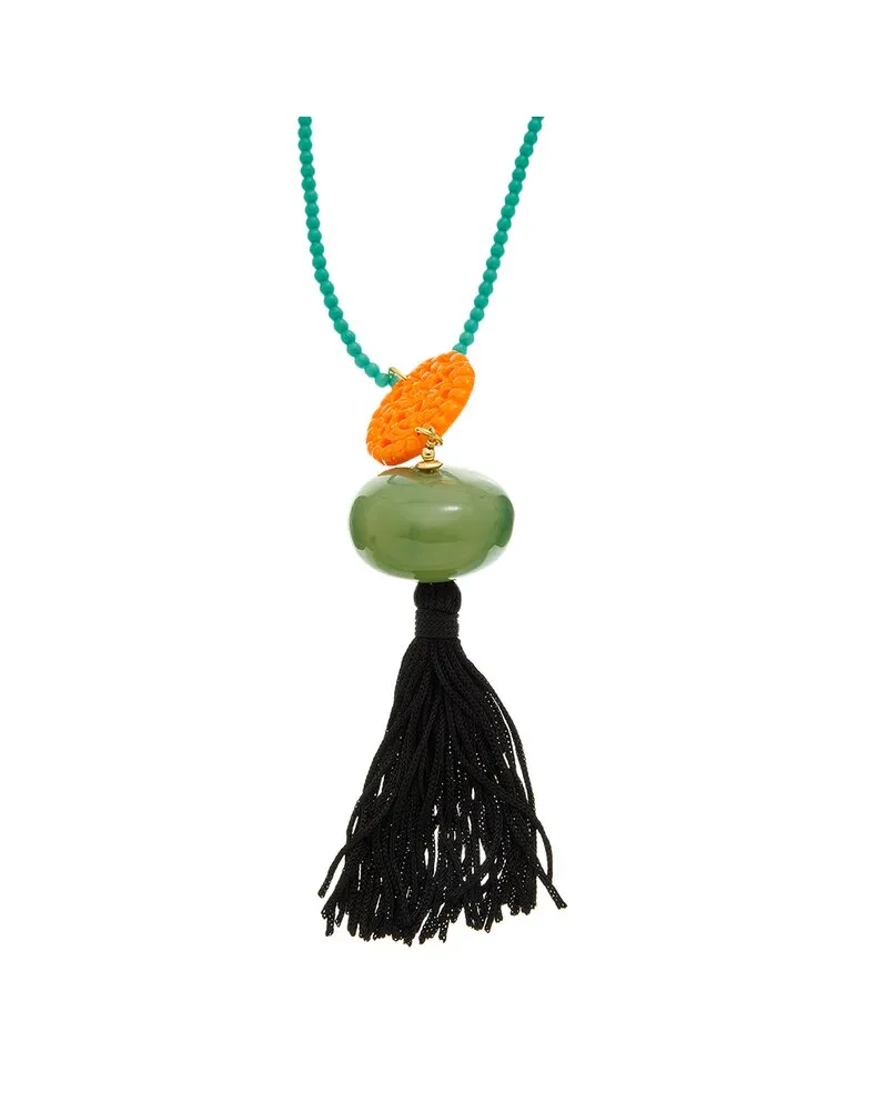 Kenneth Jay Lane Plated Tassel Necklace Nocolor