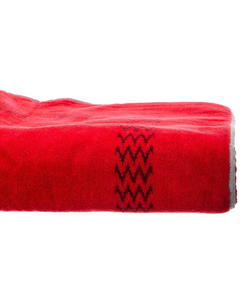 Lanvin Logo Jacquard Cotton Scarf Red
