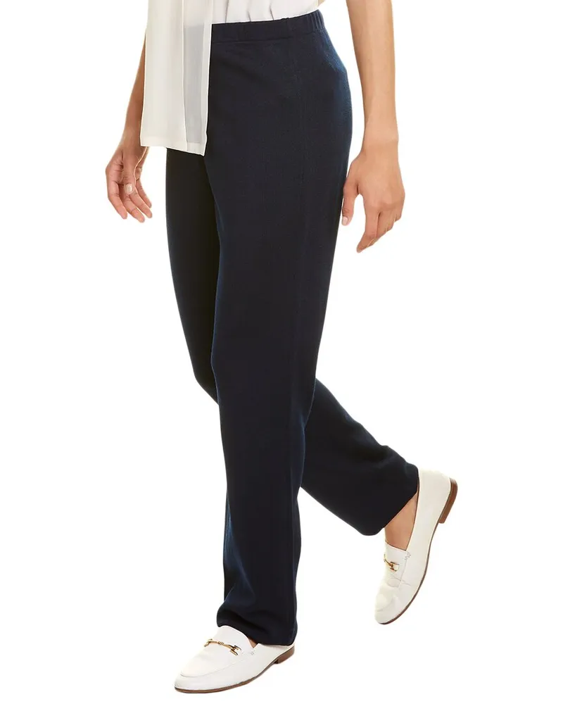 ST. JOHN Nouveau Wool-Blend Pant Blue
