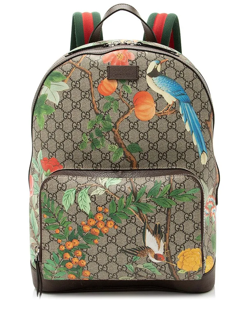 Gucci Brown GG Supreme Canvas Tian Day Medium Backpack (Authentic Pre-Loved Nocolor