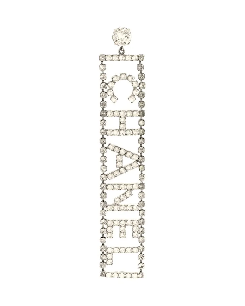 Chanel Crystal Logo Drop Single Earring (Authentic Pre-Loved Nocolor