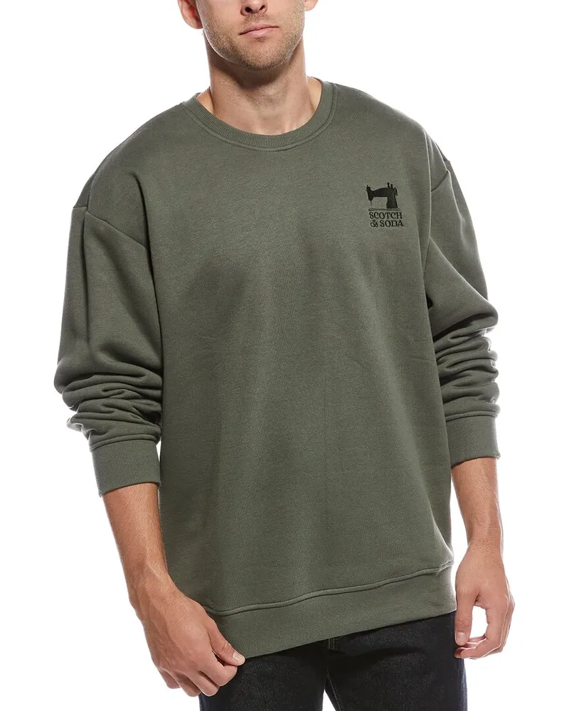 Scotch&Soda Embroidered Logo Crewneck Sweatshirt Green