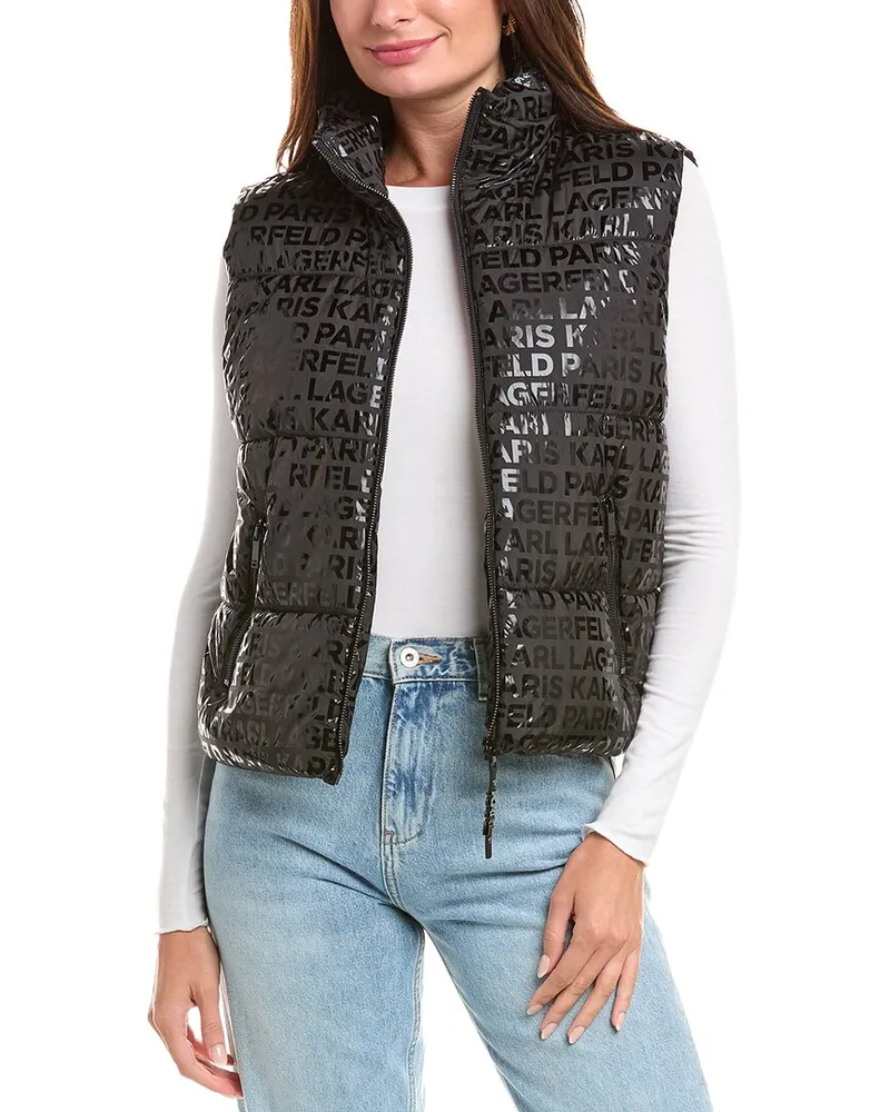 Karl Lagerfeld Logo Puffer Vest Black