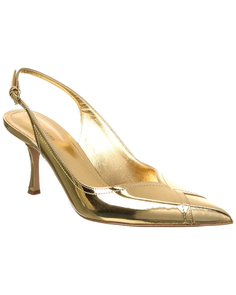 Ferragamo Egna Leather Slingback Pump Gold