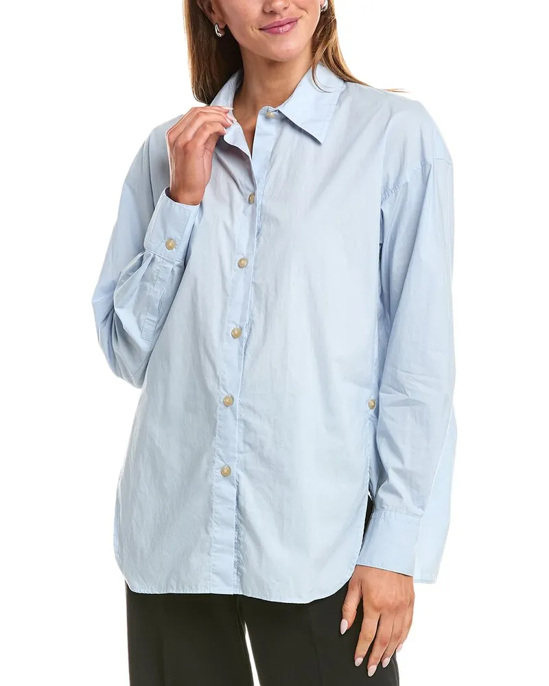 Vince Convertible Button Shirt Blue