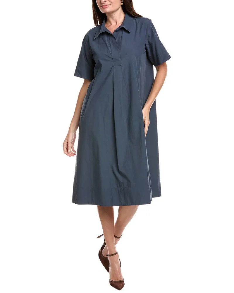 Eileen Fisher Classic Collar Dress Blue