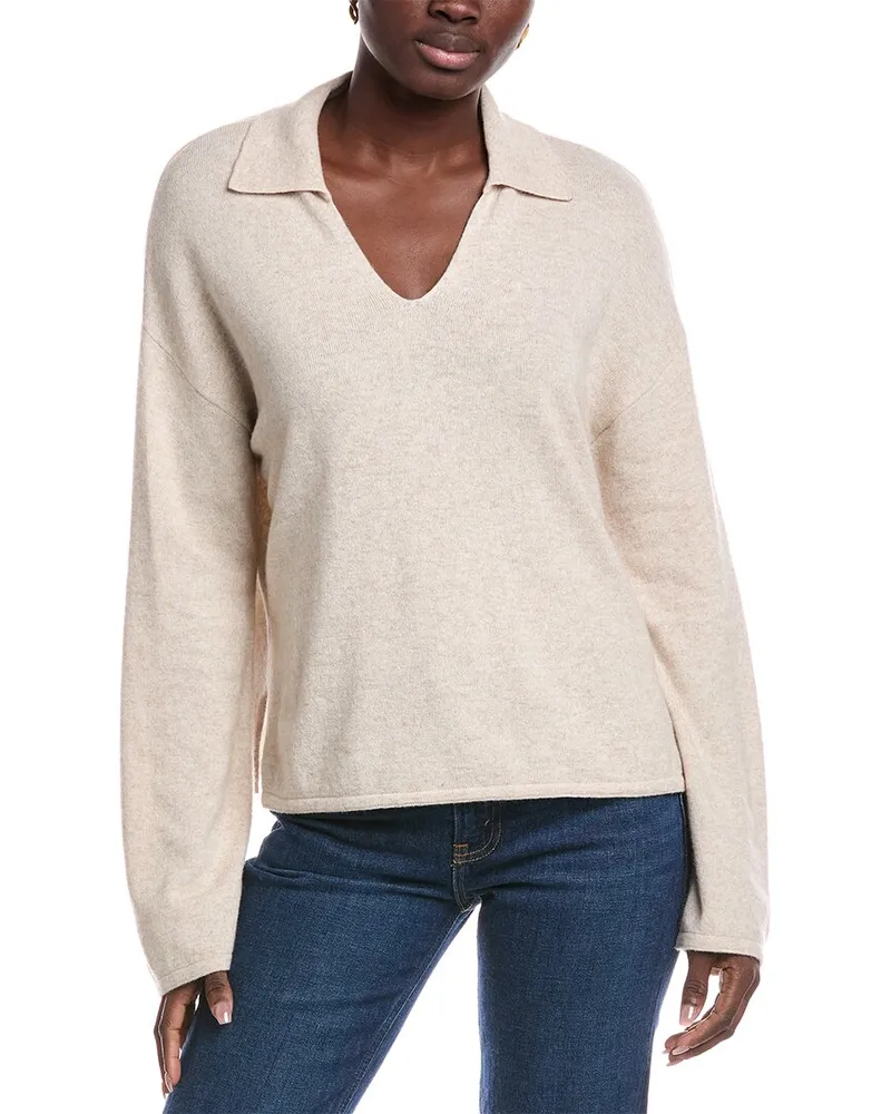 Barbour Fearne Wool-Blend Polo Sweater Beige
