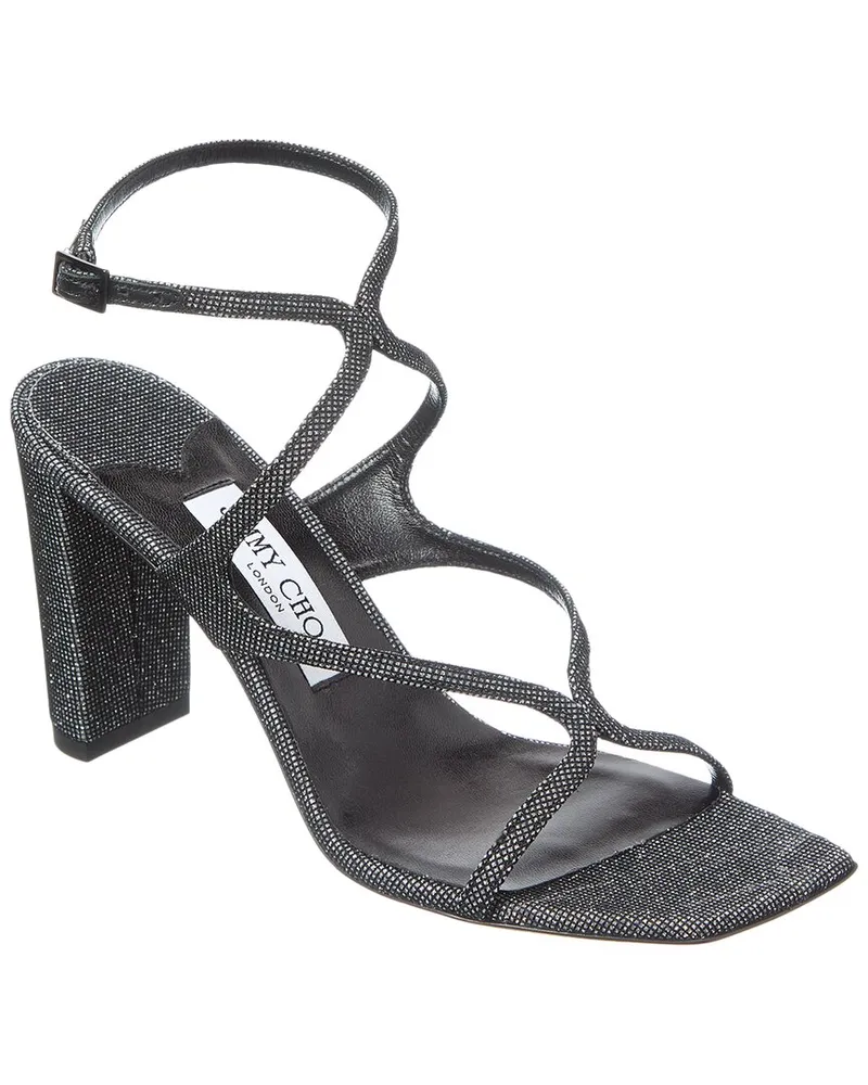 Jimmy Choo Azie 85 Glitter Sandal Black