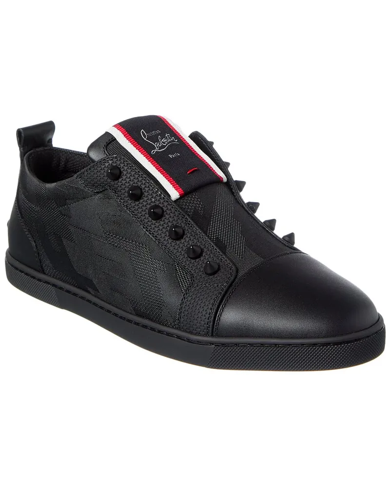 Christian Louboutin F.A.V Fique A Vontade Canvas & Leather Sneaker Black